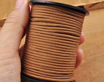 30/50/100 Yards,2mm Light Brown Cords/Ropes/Strings,Nylon Braided Cord for Jewelry Crafts/HomeDecor/Wrapping Gifts etc