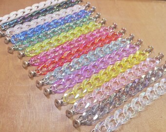 7.7” Colorful Shoe Chain，AB Color Shoe Chain Charms,DIY Shoe Decoration，Chain for Girls Adult Teens Women Charm Widgets Decoration