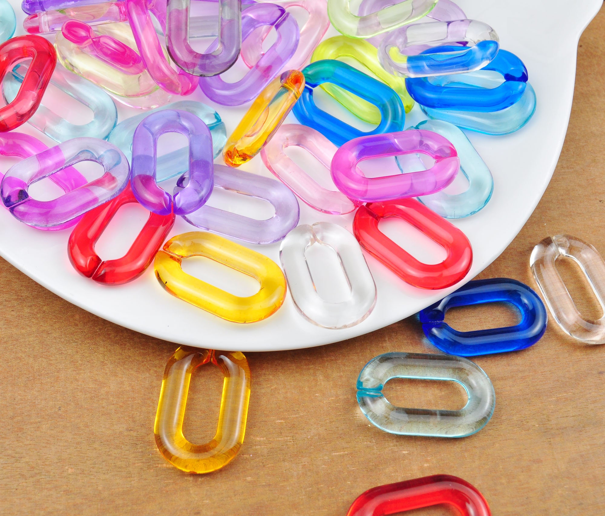 Big Mixed Clear Oval Cable Chunky Chain Links,plastic Open Chain
