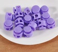 10 Plastic Toggle Cord Locks,Purple spring button toggles, Double Hole Toggle Cord Lock,elastic cord locks, Face Mask toggle lock,Cording