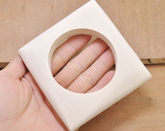 Square Wooden Bangle,Unfinished,17mm(0.67") thick natural wood bangle bracelet,2pcs 65mm(2.56") original round bangle bracelets findings.