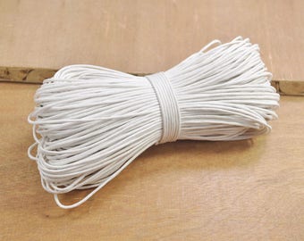 100 Yards Waxed Cotton Cords,1.5mm White Color Cotton Cord,Nacklace and Bracelet Cord,Beading String Cord -- FF101