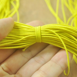 50/100yards Lemon Elastic Cord,1mm Nylon Coated Round Elastic Cord Stretch Beading Mala String,Stretch Drawstring,Stretch Cord