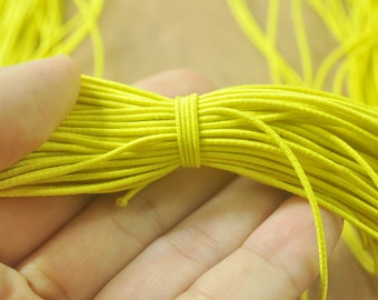 50/100yards Lemon Elastic Cord,1mm Nylon Coated Round Elastic Cord Stretch Beading Mala String,Stretch Drawstring,Stretch Cord