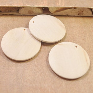 40mm Round flat wood beads,20Pcs Unfinished Natural wooden Pendant,Round wooden circle disc,Wooden earring beads.