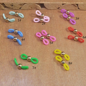 8 Colors eyeglass holder with Gold CCB Plastic beads,Rubber Glasses Chain Holders, Eye Glasses Spectacle Chain Strap Holder Rubber Loop Ends