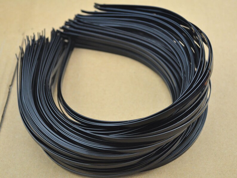 SALE20pc Metal Black Headbands 4mm Black plated with bent end Wholesale image 2