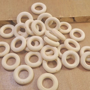 50Pcs Round Unfinished Natural Wood Ring Circle,Macrame ring,wood beads,wooden craft supplies,20mm