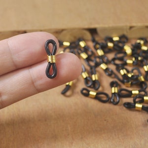 Black eyeglass holder,Rubber Glasses Chain Holders,30pcs Eye Glasses Spectacle Chain Strap Holder Rubber Loop Ends-- 21x4mm