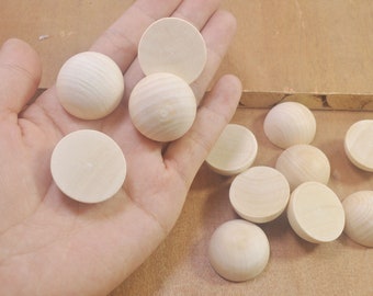 20Pcs 30mm Wood Half Split Balls,Dome Ball, Unfinished Ball Half, Ball Split,Half Ball,Wooden ball beads,Round Split Ball,Wholesale
