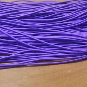 Purple Elastic Cord,2.5mm Purple Elastic Cord,Elastic round Rope Trim Bracelet, Nylon Exterior Rubber Interior-5yards/10yards/50yards