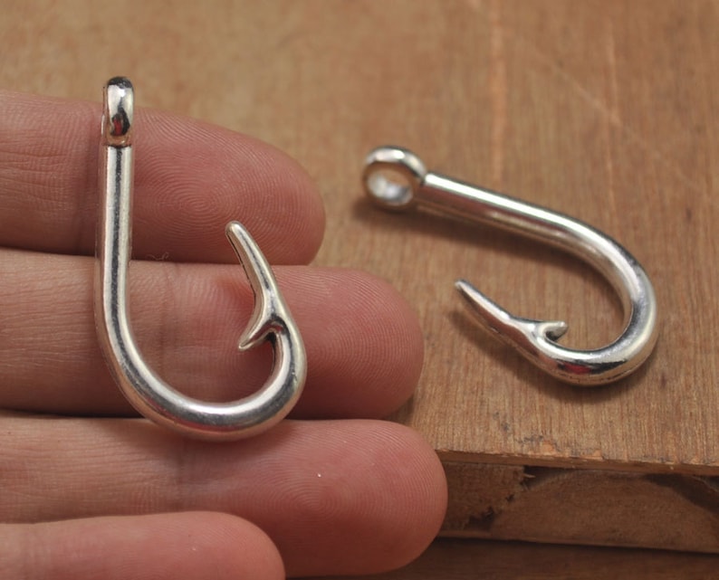 10pcs Antique Silver Fish Hook Charm hook Fish Hook Pendant Etsy