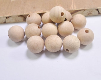 High quality round beech wooden bead,20pcs 20mm Raw Natural wood ball beads,Unfinished Wood Beads,For DIY Bead Bangles/ Necklaces.