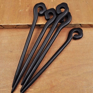 High Quality Ebony Wood hair stick,Hand fine carved wood hairpin simple smooth Black wood Cloud hair stick,Shawl Pin Fork Hair Stick