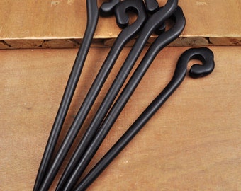 High Quality Ebony Wood hair stick,Hand fine carved wood hairpin simple smooth Black wood Cloud hair stick,Shawl Pin Fork Hair Stick