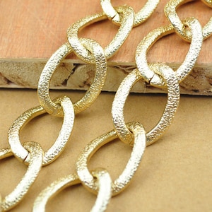 Chain,Gold aluminium chain,1 meter-3.3 feet, twist Cable Link chain,Aluminium Open LInks Chain,Chunky Curb Chain21x29mm image 1