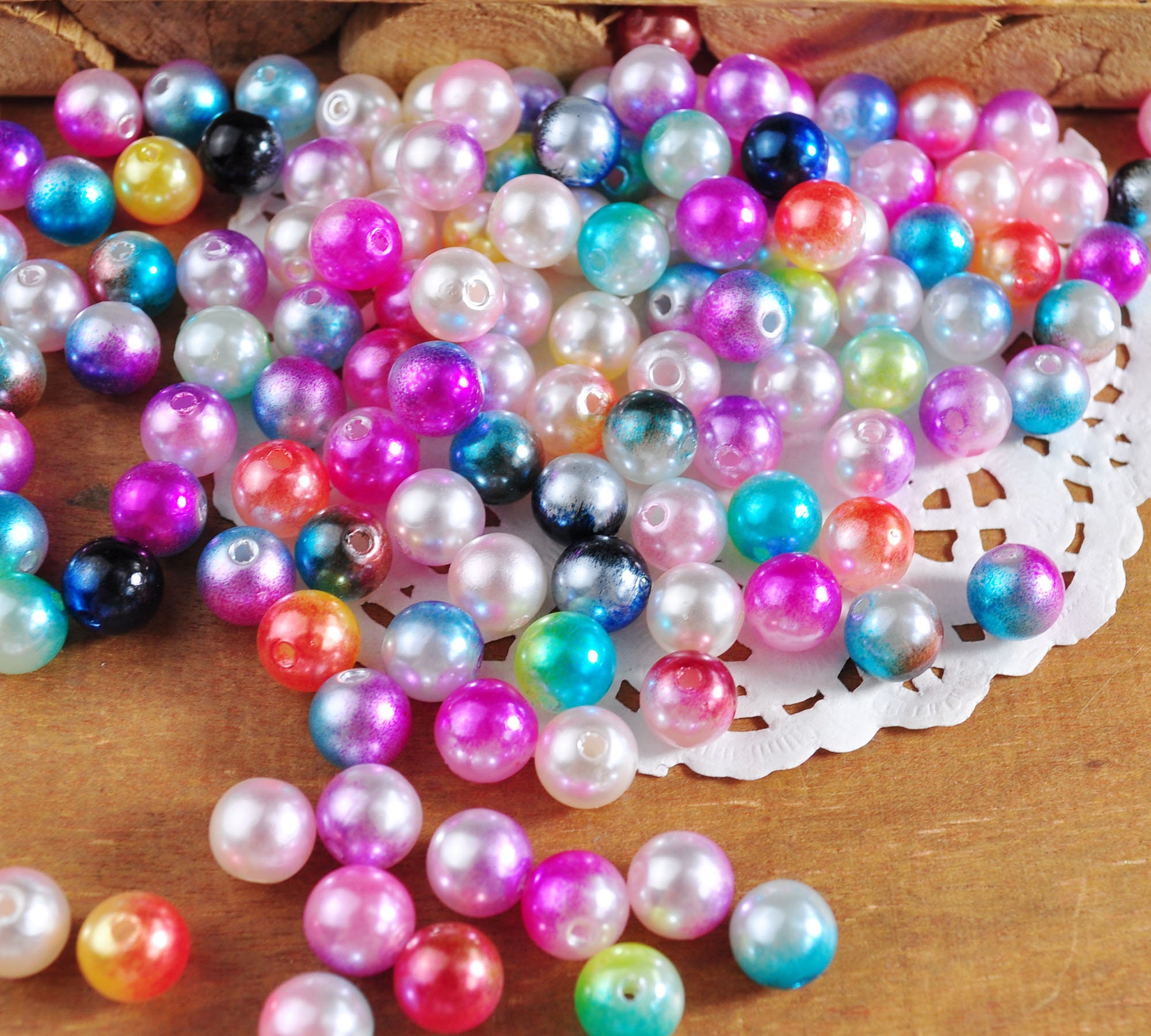 500 Perline Acriliche Tonde Colorate 8 Mm – Spacer Beads Per Gioielli Fai Da Te – Housweety Mybohi - 3