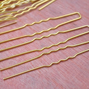 Gold U Hair Pin--50 PC Gold Metal Hair Pins (nickel and lead free) 64mm,Metal Hair Pins for Bridal Hair Pieces and Fascinators.