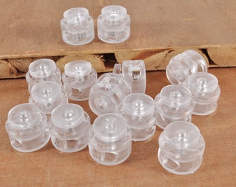 10 Plastic Toggle Cord Locks,Transparent spring button toggles,Double Hole Toggle Cord Lock,elastic cord locks,Face Mask toggle lock,Cording