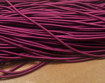 Cordón elástico rojo vino, 2,5 mm, cordón elástico redondo para pulsera, exterior de nailon, interior de goma, 5 yardas/10 yardas/50 yardas
