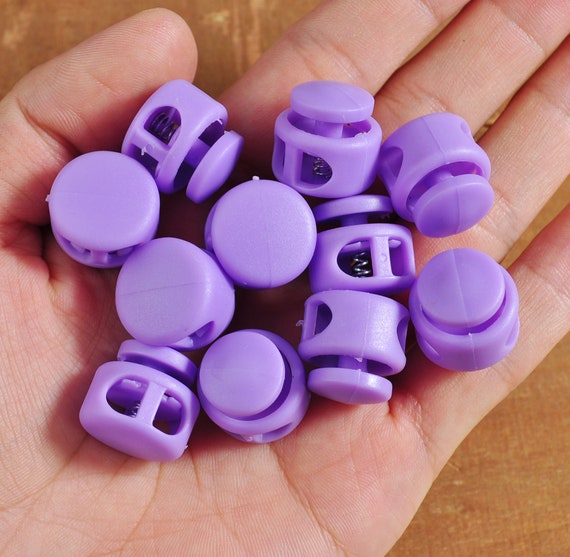 10 Plastic Toggle Cord Lock,light Purple Spring Button Toggles