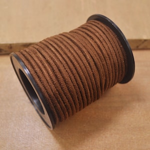 ¡Nuevo! Cordón redondo, 10yards 3mm Deep Brown Faux Suede Cord Leather Lace Beading Necklace Making String Bracelet, Vegan Suede Cord-08 #