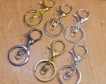 5pcs/lot 6 Colors Lobster Clasps on Key Ring,large Keychain Key