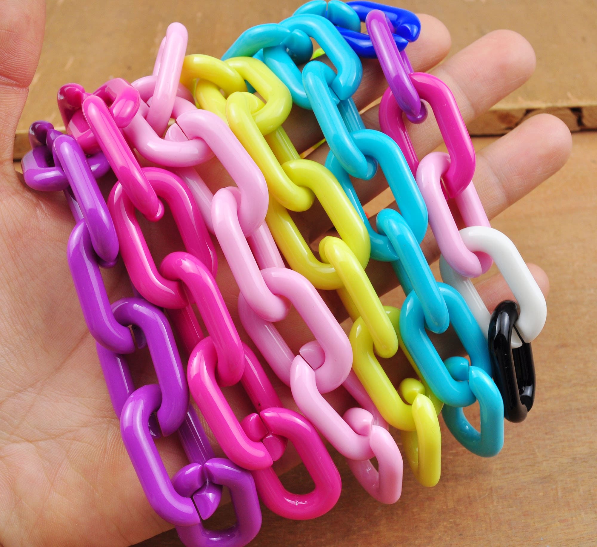 Big Mixed Oval Cable Chunky Chain Links,plastic Open Chain Links