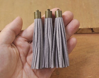 50 Pieces,Faux Suede TASSEL,Light Gray Tassel,tassels for keychains,Suede TASSEL Tassles High Quality,Wholesale