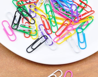 50Pcs/100Pcs Paper Clips 28mm Assorted Paper Clips,Paper Clip Clip Art,Paper Clip Embellishments