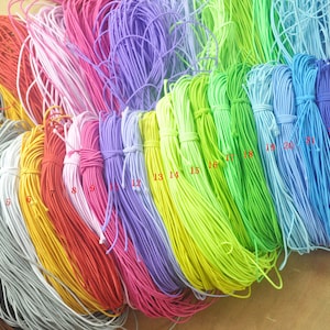 30/50yards Elastic Cord,1mm Nylon Coated Round Elastic Cord Stretch Beading Mala String,Stretch Drawstring,Stretch Cord--Choose Color