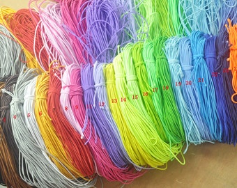 30/50yards Elastic Cord,1mm Nylon Coated Round Elastic Cord Stretch Beading Mala String,Stretch Drawstring,Stretch Cord--Choose Color