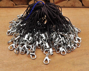 10-200Pcs Coffee Cell Phone Straps With Lobster Clasps Charm,Lanyard Lariat Strap Cords,Keychains Hooks Mobile Set,Keyring Bag Accessories