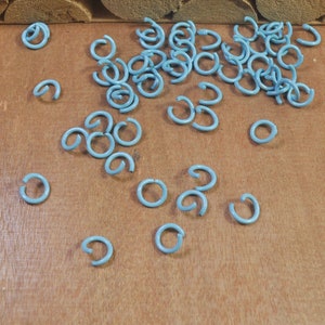 Jump rings,200Pcs Bulk 8mm Light Blue Metal Jump Rings, Findings, Open Rings, Jewelry Supply