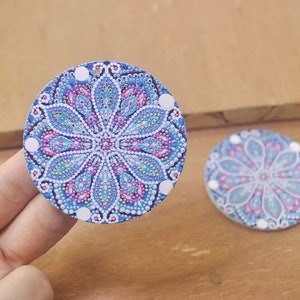 6Pcs DIY Wooden earrings,Flower earrings Jewelry, Flower wood earrings,Ethnic Jewelry, Flat Round Wood Earring-60mm-FF382#