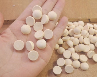 100Pcs 15mm Wood Half Split Balls,Dome Ball, Unfinished Ball Half, Ball Split,Half Ball,Wooden ball beads,Round Split Ball,Wholesale