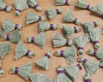 20 st 15 mm mini tofsar, resedagröna, korta boho tofsar, örhängen, små tofsar fransar, gör-det-själv-material, smycketofsar - FH21