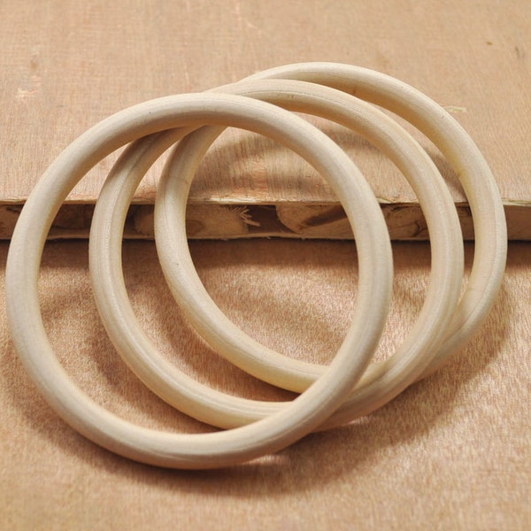 10% de réduction - 10 PCS Bracelet en bois naturel non fini Anneau en bois 76mm Bracelet circulaire en bois inachevé pour votre fait main.