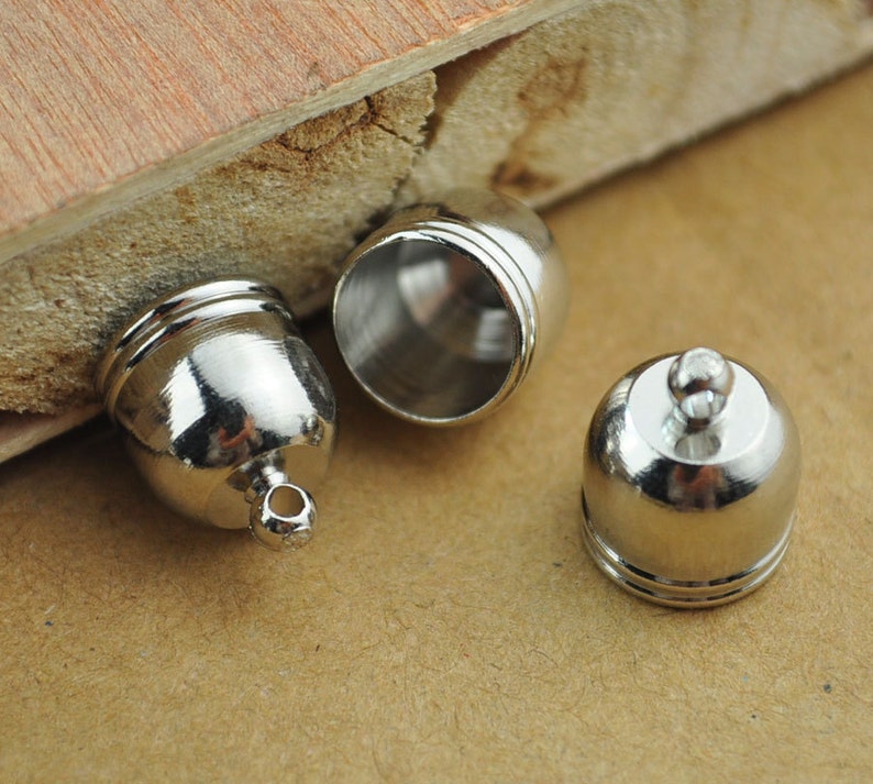 50pcs Vintage Round Cord Caps / White K Caps With Loop /bead Etsy