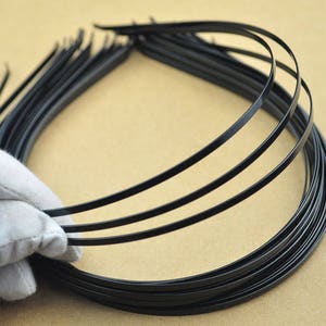 SALE--10pc Metal Black Headbands 3mm(1/8 inch) Black plated with bent end Wholesale
