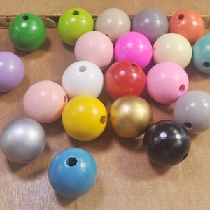10pcs Large Mixed Color Round Wood Beads,30mm round wooden bead,necklace bead.bracelet bead,ECO wood craft.