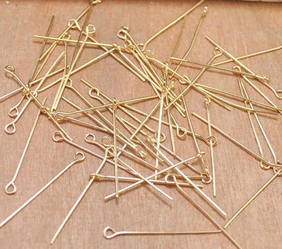 200pc of Eye Pins,gold Eye Pin Jewelry Making Settings 30mm,metal Eye  Pin,gold Eyepins. 