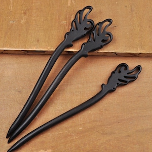 High Quality Ebony Wood hair stick,Hand fine carved wood hairpin， smooth Black Wooden Butterfly hair stick,Shawl Pin Fork Hair Stick，17.8cm