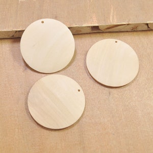 50mm Round flat wood beads,20Pcs Unfinished Natural wooden Pendant,Large Round wooden circle disc,Wooden beads,