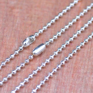 Shiny Silver Ball Chain Necklaces with connectors.27.5 inch Long Chain 1.5 mm Ball Chains wholesale.