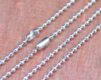 Metal necklace,wholesale 100pcs Shiny Silver Ball Chain Necklaces with connectors.27.5 inch Long Chain 1.5 mm Ball Chains wholesale.