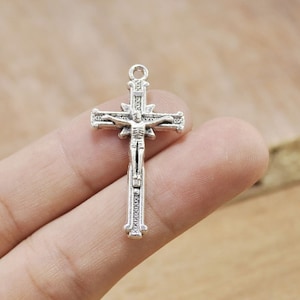 30pcs Antique silver Cross Charms Cross Pendant,Religious Charm Jewelry Making Jewelry Findings Craft Supplies 36x19mm