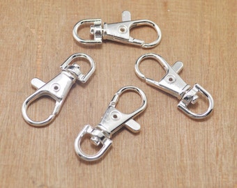 Silver key clasps,wholesale 100pcs Silver keychain clasp findings connector,Metal Lobster Claw Clasp Findings--38x15mm