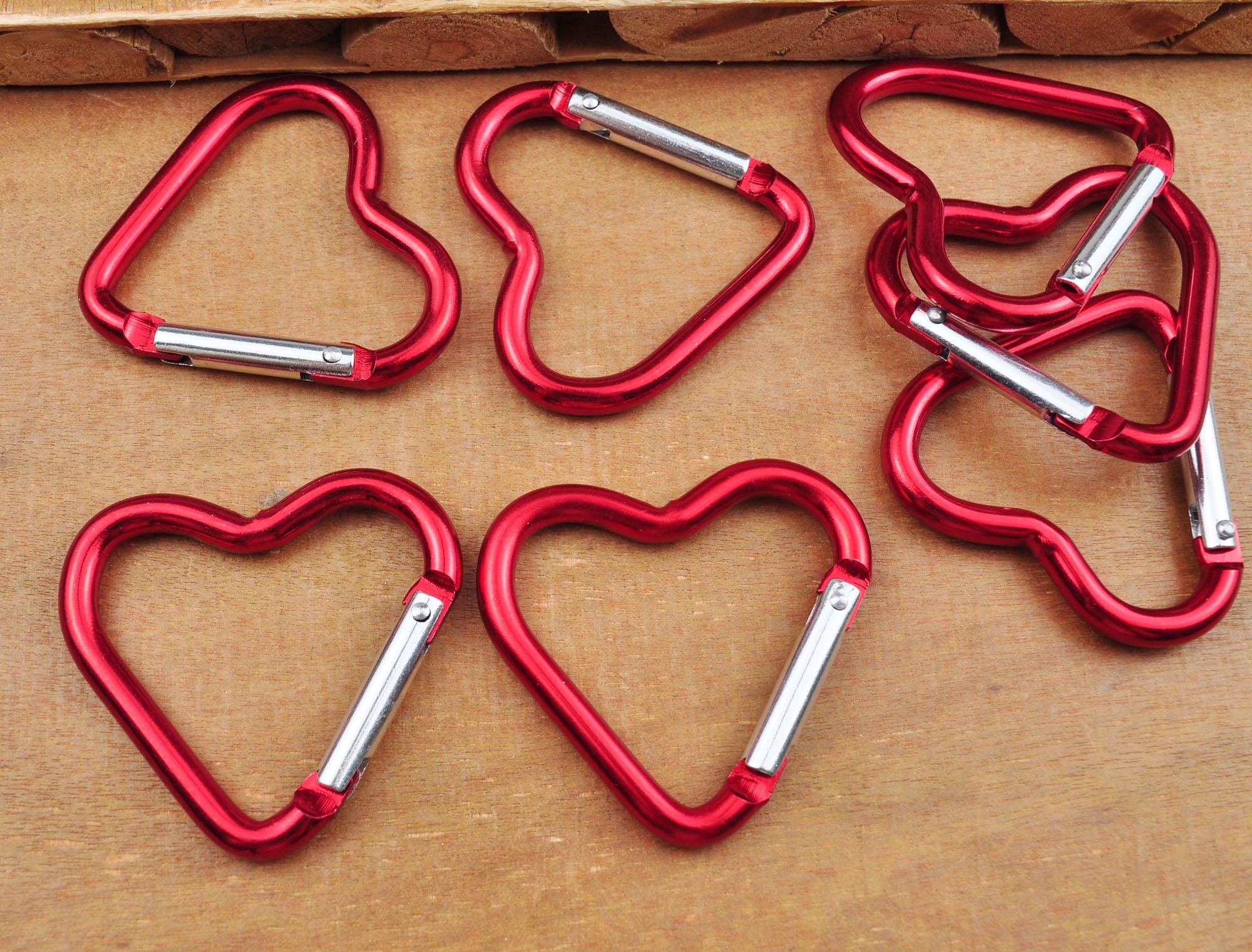 3 pz/set Moschettone In Alluminio A Forma di Cuore Portachiavi Portachiavi Esterna Gancio Bottiglia D'acqua Fibbia Appesa Kit Da Viaggio Accessori-Colore Casuale 5 pz