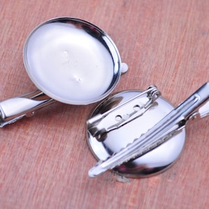 Good Quality--25pcs Silver Hair Clip Brooch Pin Backings,Silver metal two ways brooch clip,Alligator Clip--29mm